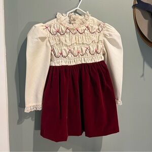 Vintage hand smocked holiday dress